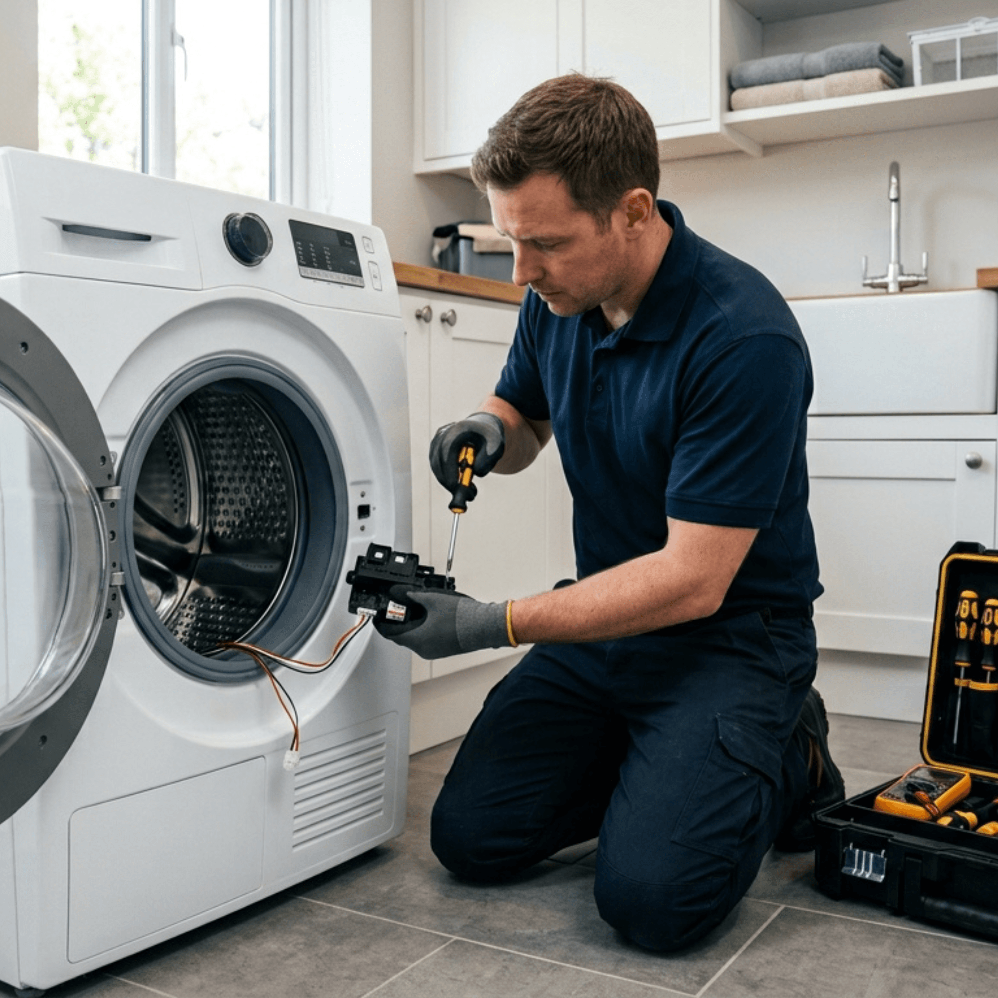 Washing machine door lock repaired and working