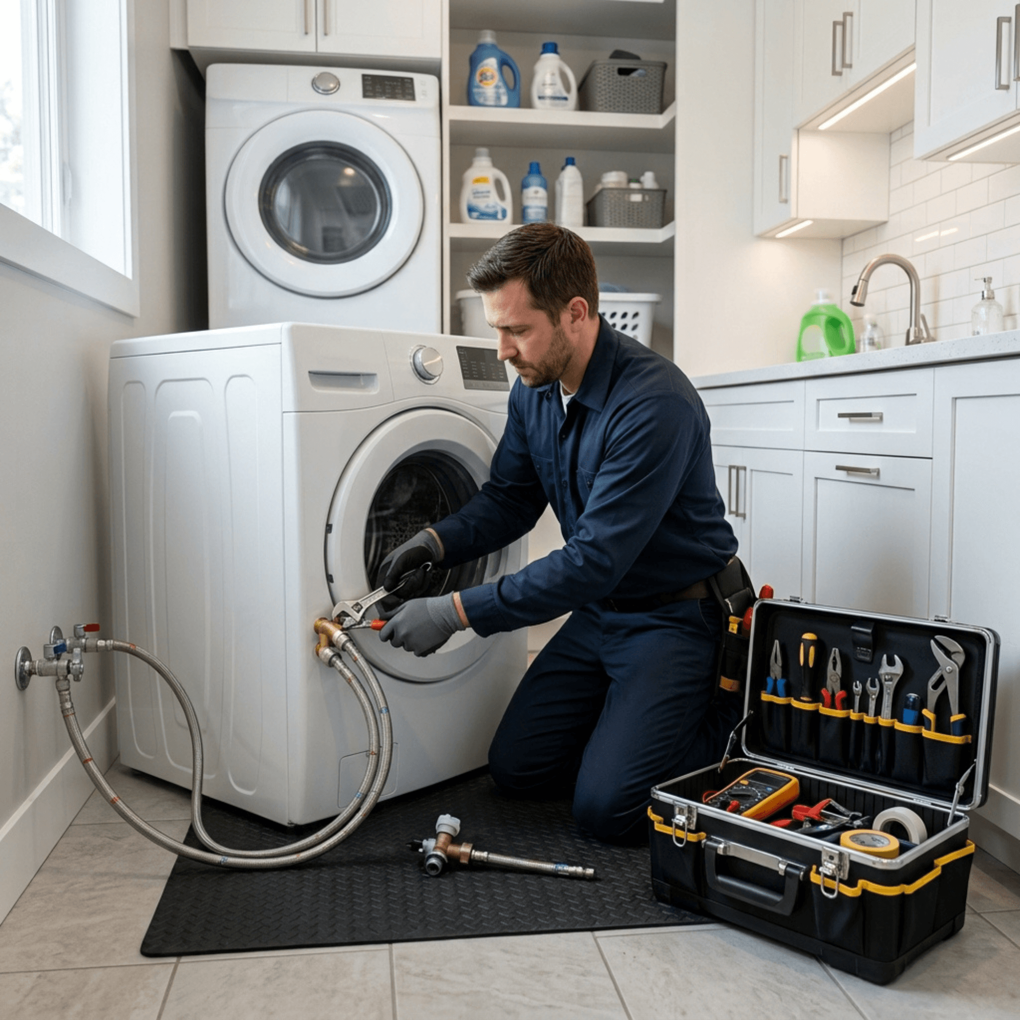 Well-maintained washing machine water inlet